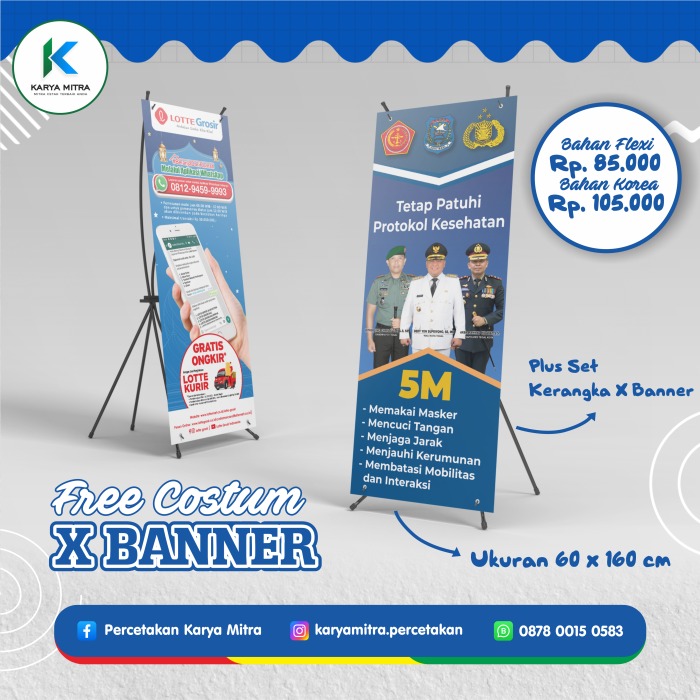 X Banner ( Plus Set Kerangka)